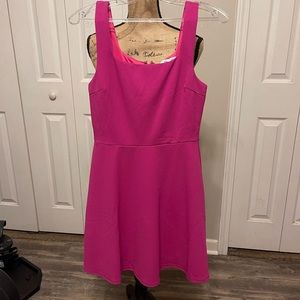 Square neck pink dress